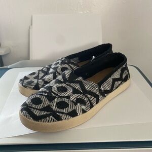 Black And Whites Toms Slide Ons